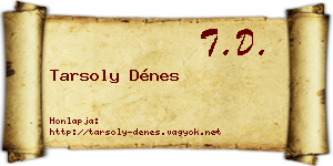 Tarsoly Dénes névjegykártya