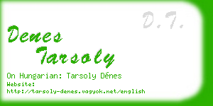 denes tarsoly business card